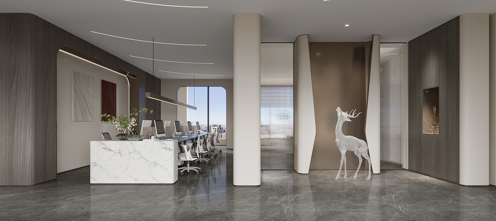 芜湖800平方现代轻奢办公室装修设计项目